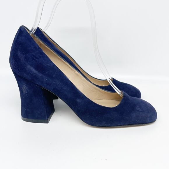Stuart Weitzman Women's Curveblock 85 Pump Nice Blue Size 5 B - Picture 3 of 15